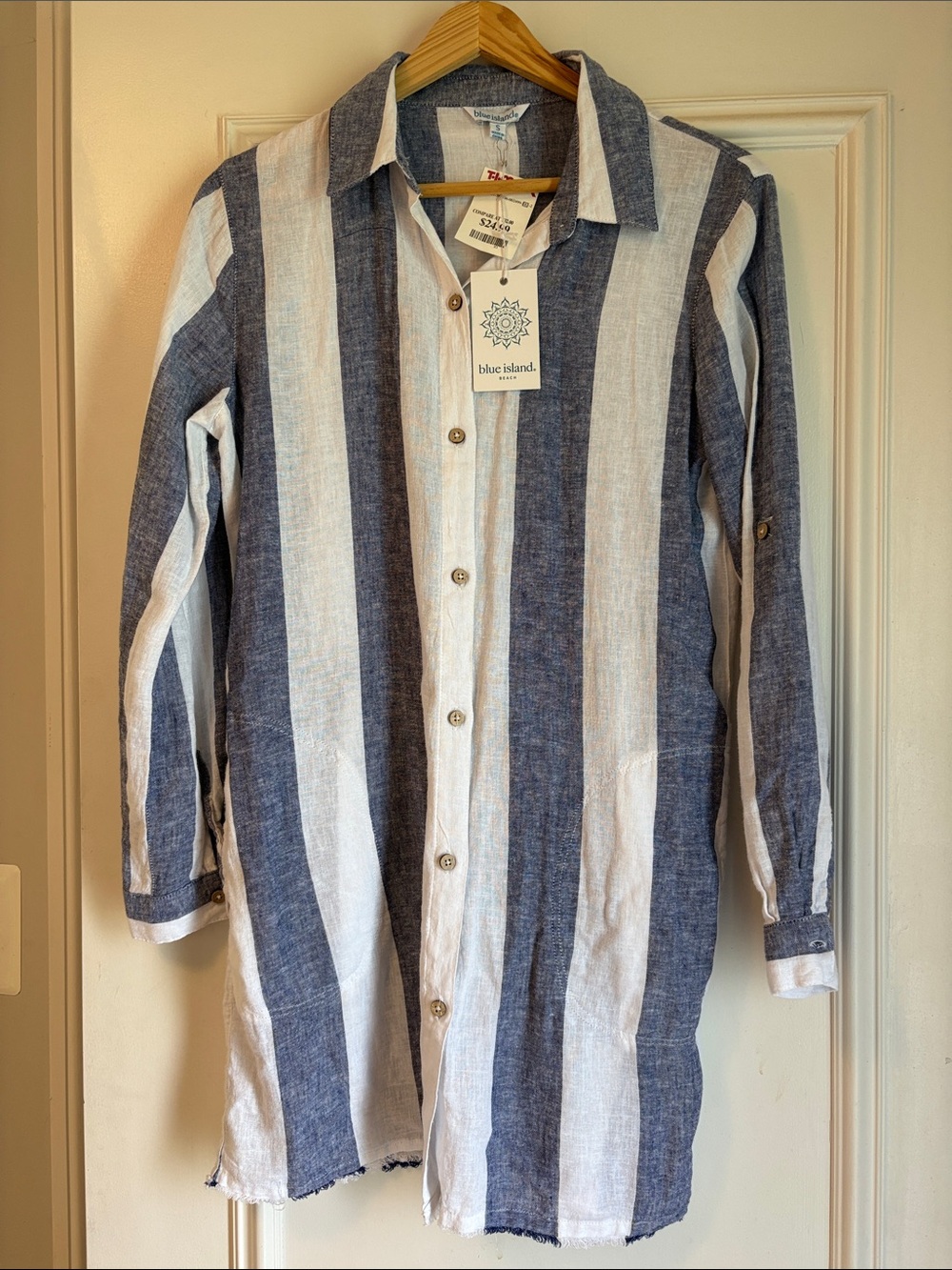 Linen Button-Down Shirt Dress